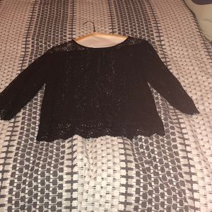 Black Lacy see through blouse
